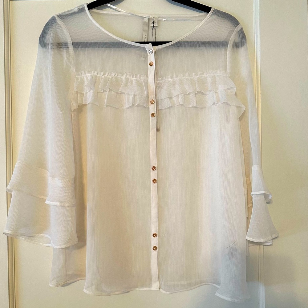 LC Lauren Conrad Woodland Wanderer Blouse - White - Size XS
